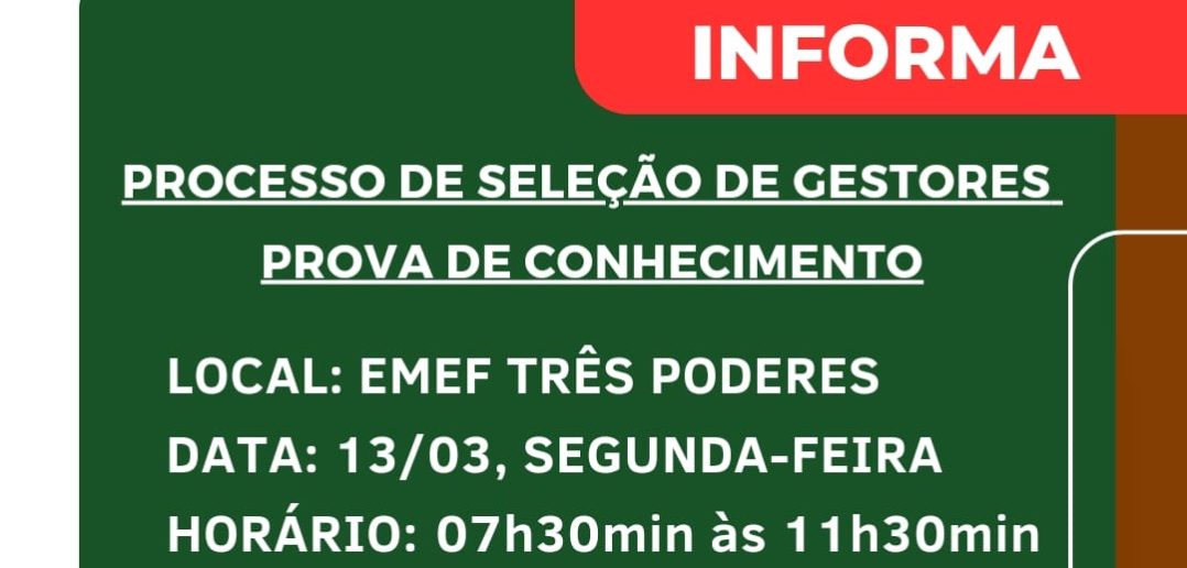 Processo de Seleção de Gestores – Local de Aplicação da Prova